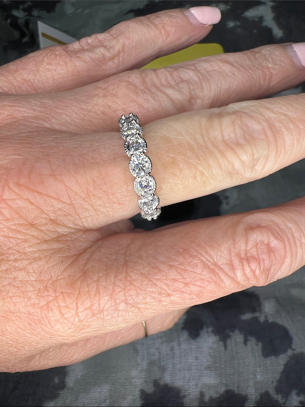Round-Cut Moissanite Eternity Band - Sterling Silver